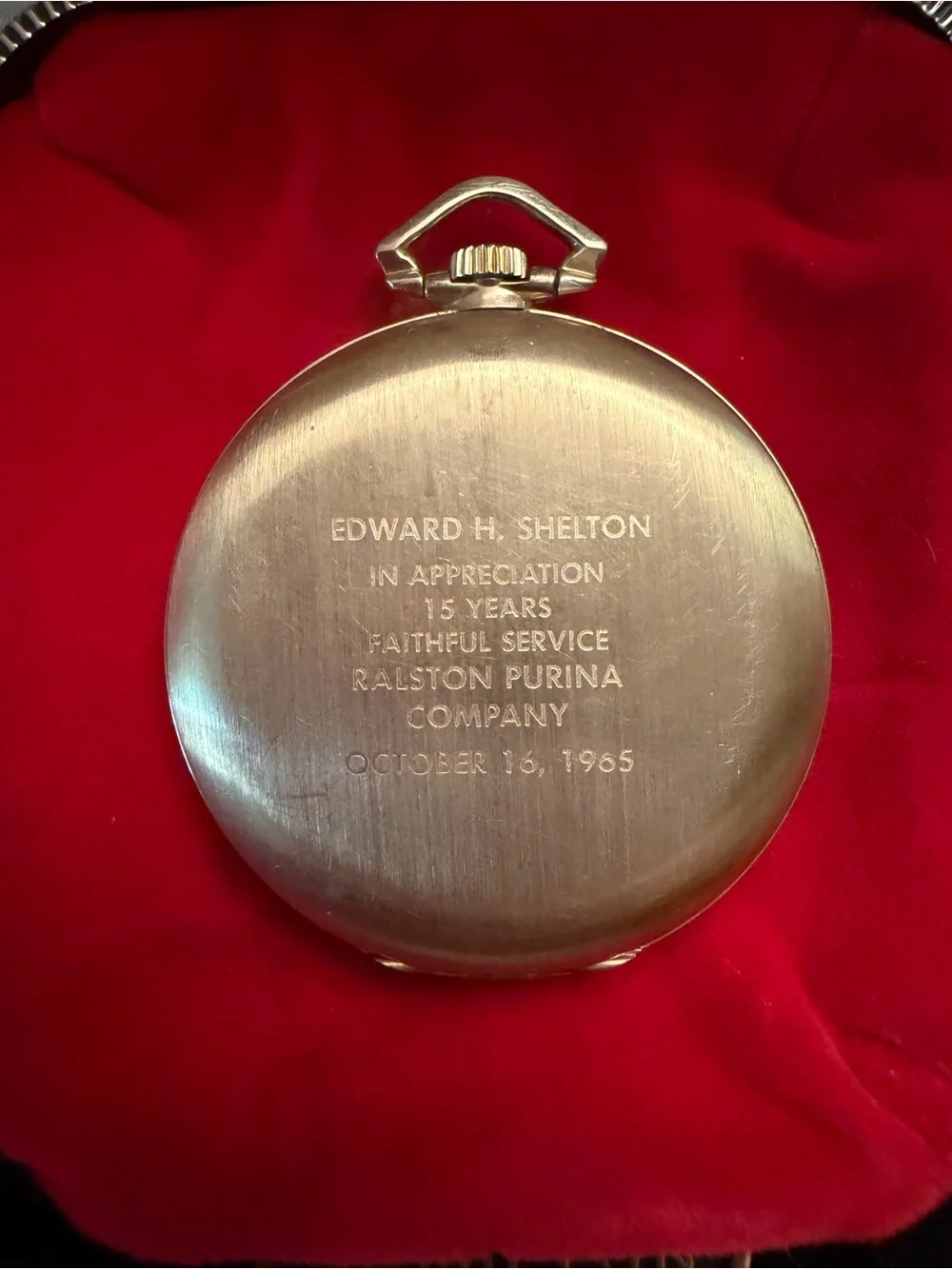 Hamilton Gold Filled Pocket Watch with Red Velvet Lined Box